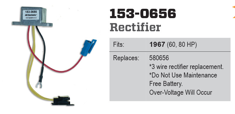 CDI Electronics 153-0656 - Rectifier, 580656