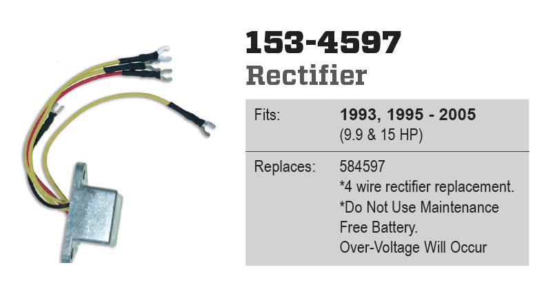 CDI Electronics 153-4597 - Standard Rectifier, 2 Cylinder