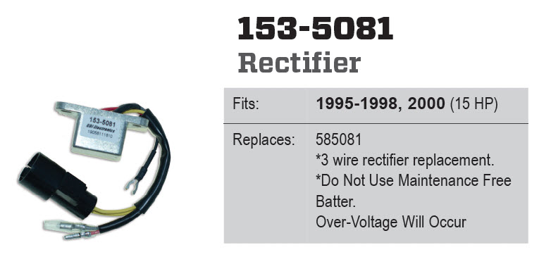 CDI Electronics CDI153-5081 - Evinrude Rectifier