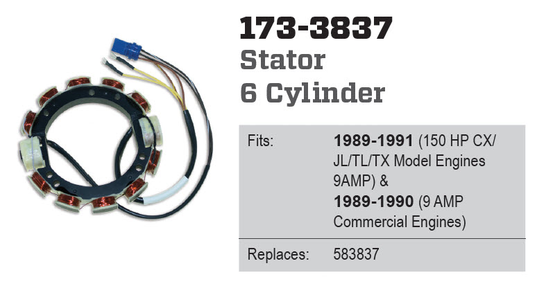 CDI Electronics 173-3837 - Stator 9 Amp
