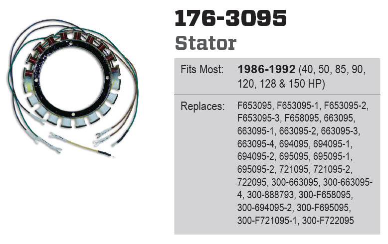 CDI Electronics 176-3095 - Stator with Ring Connectors
