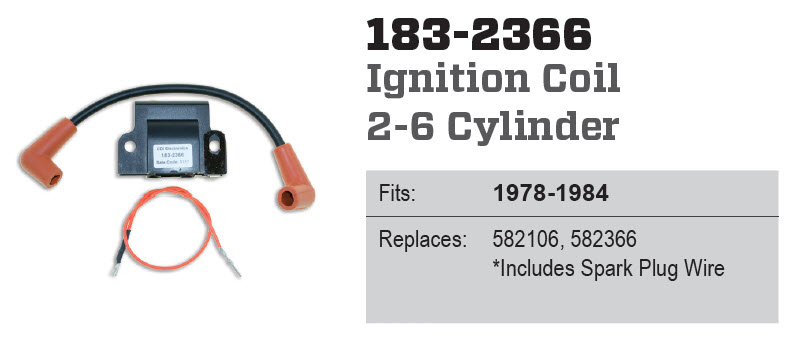 CDI Electronics 183-2366 - Coil, 9.5 Inch plug wire