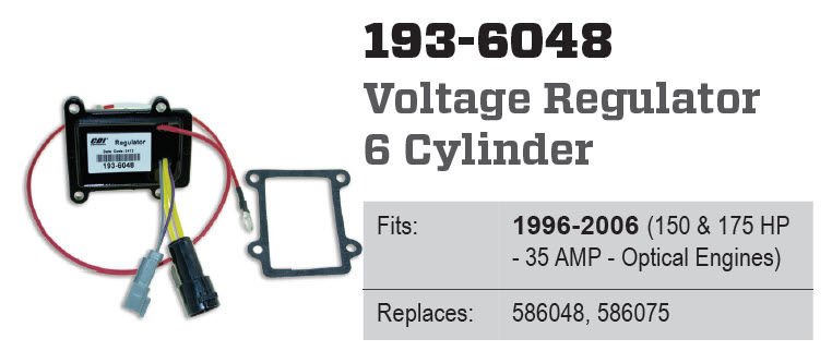 CDI Electronics 193-6048 - Voltage Regulator 586048, 586075
