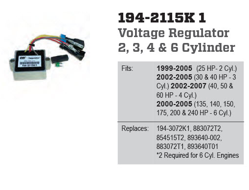 CDI Electronics 194-2115K 1 - Voltage Regulator, 883071A1, 883072T2