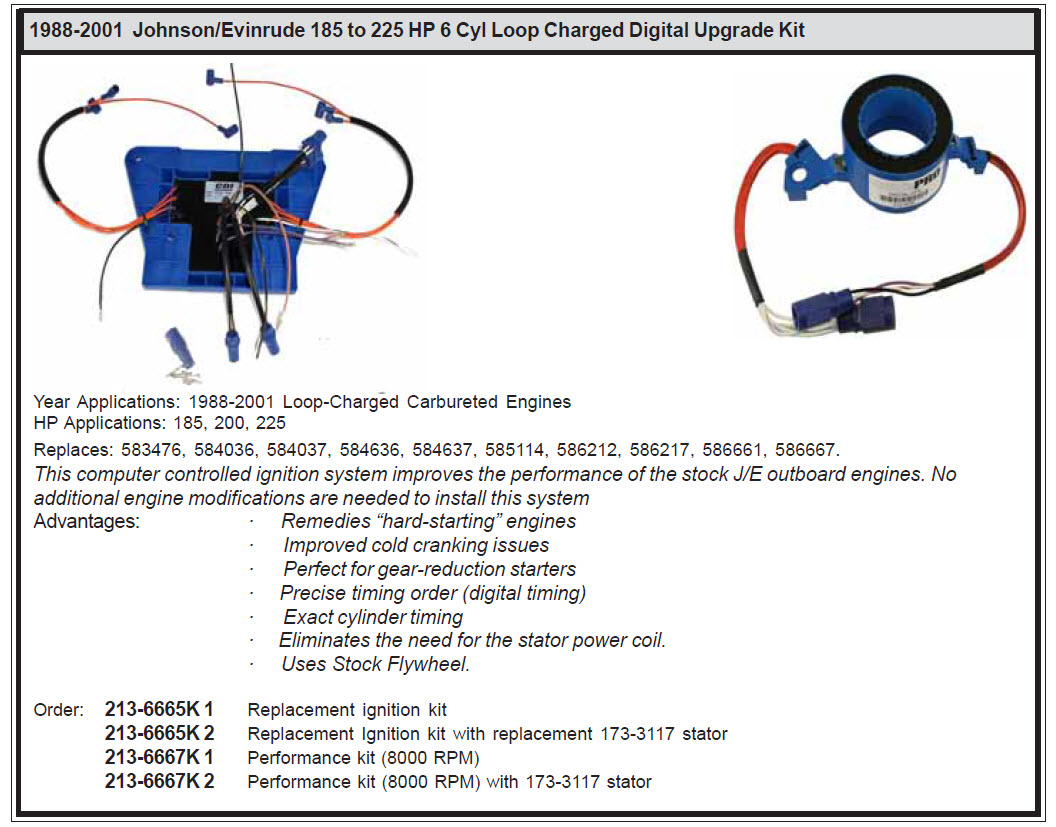 CDI Electronics 213-6665K 1 - OMC Digital Ignition Upgrade Kit