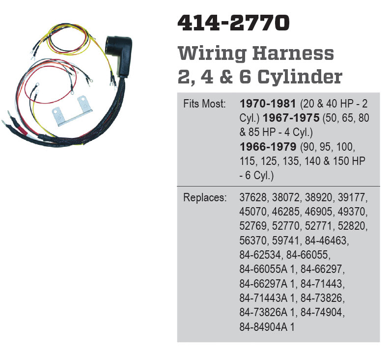 CDI Electronics 414-2770 - Harness, Matches Many Mercury Numbers