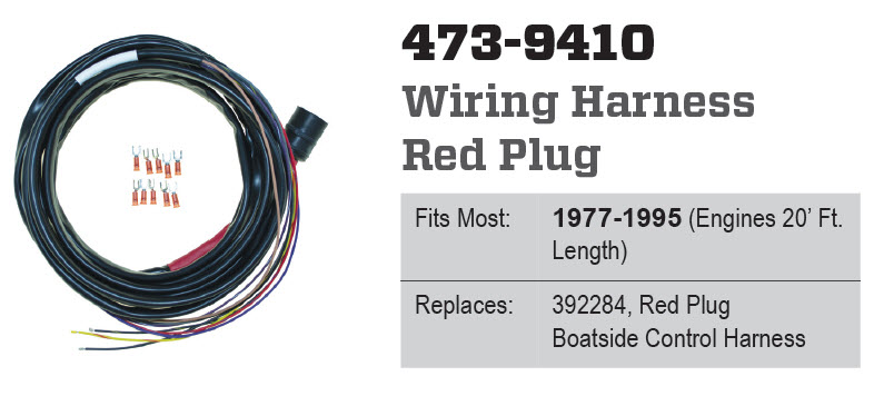 CDI Electronics 473-9410 - OMC Boatside Control Harness, Round Red Plug