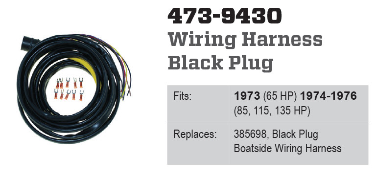 CDI Electronics 473-9430 - Universal Boatside Wiring Harness, Black Plug