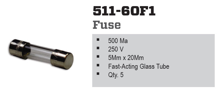 CDI Electronics 511-60F1 - FUSE_ FAST-ACTING GLASS TUBE