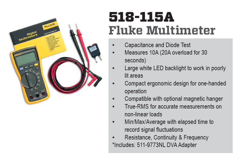 CDI Electronics CDI518-115A - Fluke True RMS
Multimeter