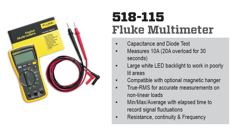 CDI Electronics CDI518-115 - Fluke True RMS
Multimeter