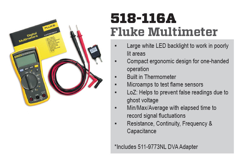 CDI Electronics CDI518-116A - Fluke True RMS
Multimeter w/DV