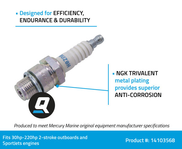 Mercury Quicksilver 33-14103568 - NGK BUZ8H - Priced Individually