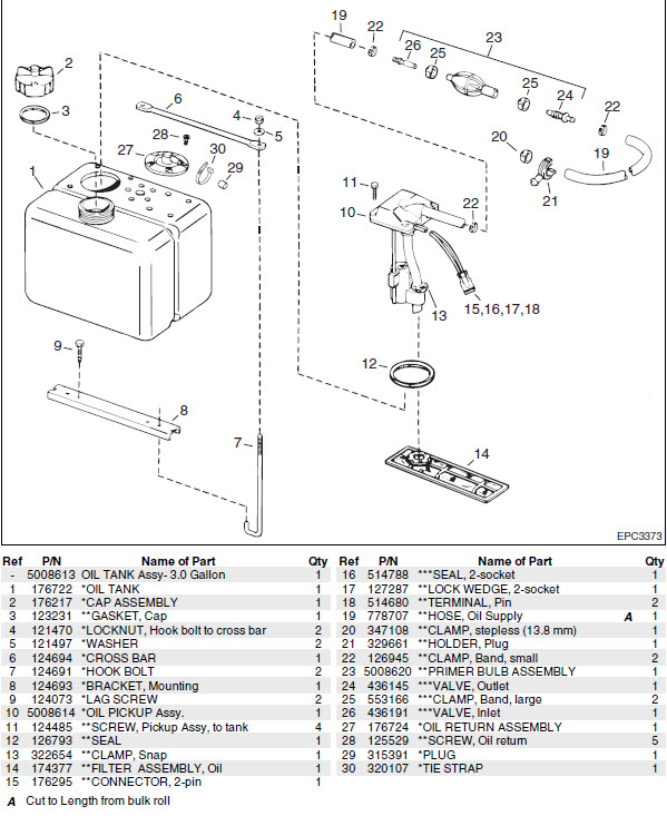 Evinrude Johnson OMC 5008613 Oil Tank Kit , 3.0 Gallon Tank