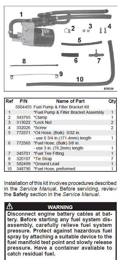 Evinrude Johnson OMC 5004455 - Fuel Pump Kit