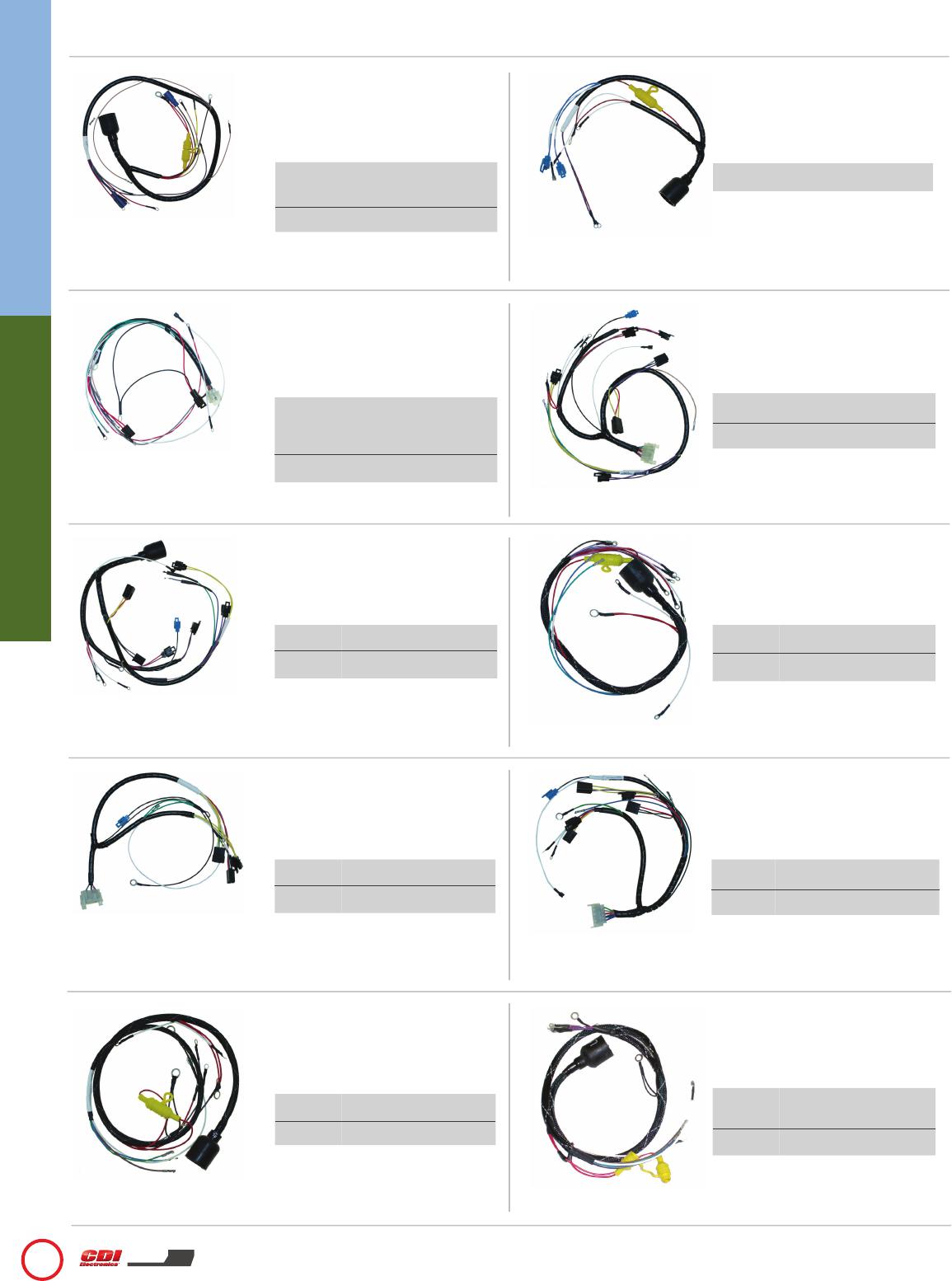Wiring Harnesses (Cont. – p. 70) - Johnson Evinrude - CDI Electronics
