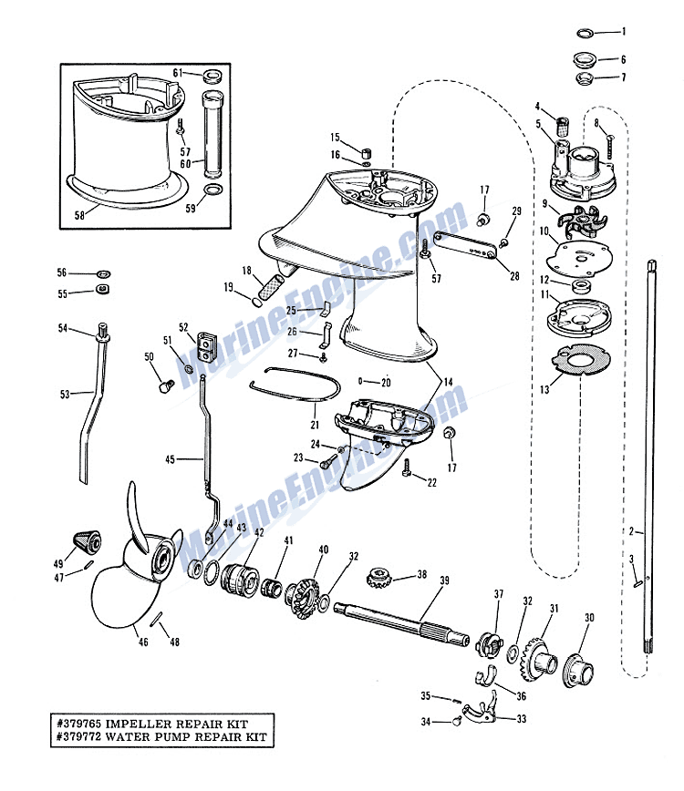1966 mercury 9 8 outboard parts diagram u2022 wiring diagram Yamaha 150 Outboard Wiring Diagram 278777 GEARCASE GROUP
