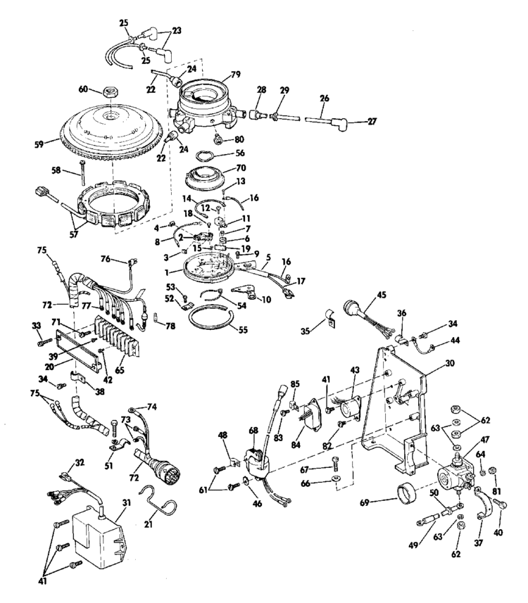 Evinrude Distributor Group Parts For 1970 60hp 60073b