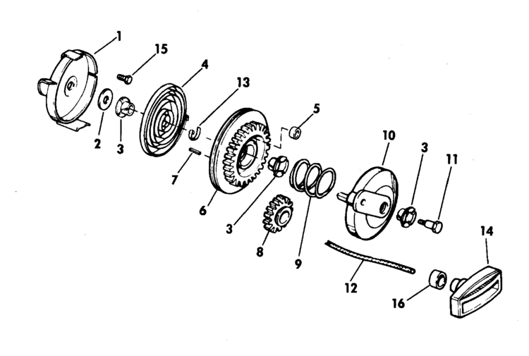 Evinrude Rewind Starter Parts for 1977 4hp 4736B Outboard Motor