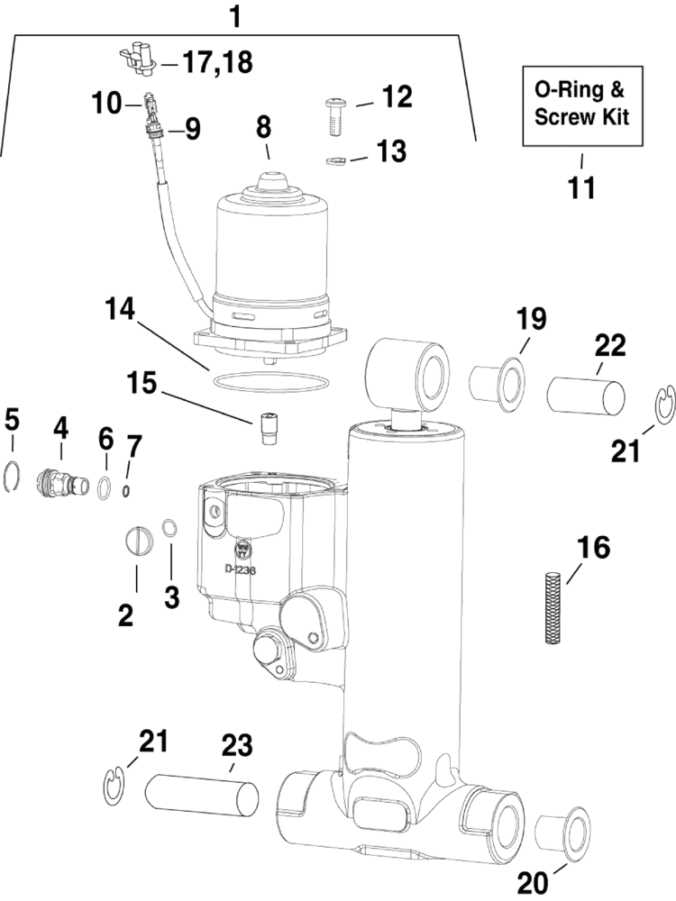 Evinrude Trim & Tilt Hydraulic Assembly Parts for 2007 115hp E115DSLSUC