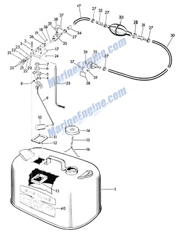 fuel tank Parts for 1960 18hp 15033 Outboard Motor