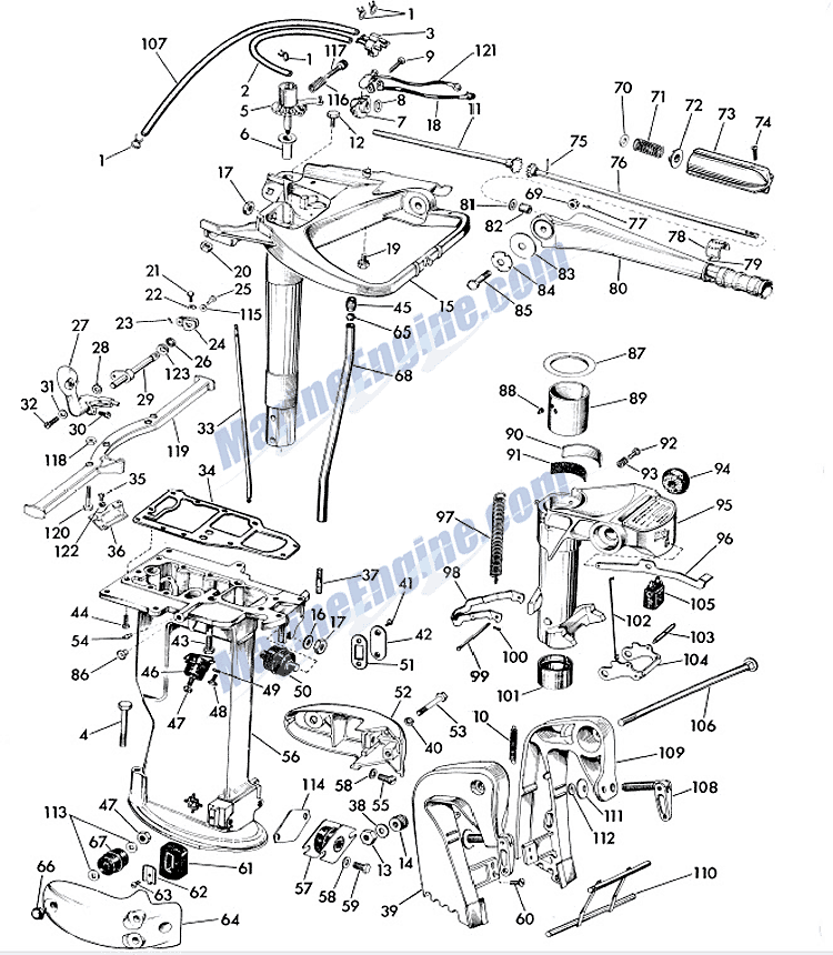 Johnson Lower Unit Group Parts For 1957 35hp Rd