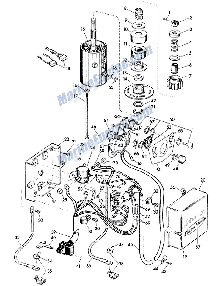 Johnson Electric Starter Grroup Parts For 1958 35hp Rds