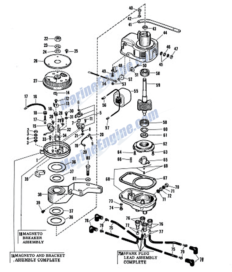 Johnson And Distributor Group Parts for 1960 75hp V4S12