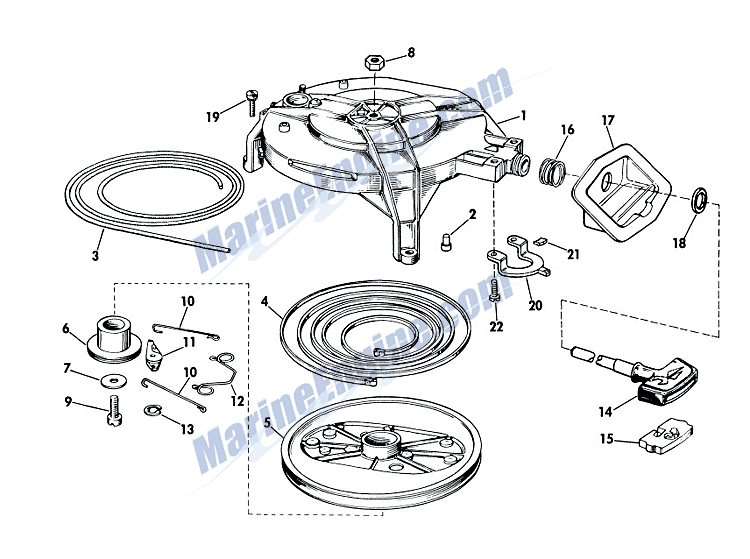 Johnson Starter Group Parts for 1967 20hp FD21 Outboard Motor 20 hp johnson outboard diagram 