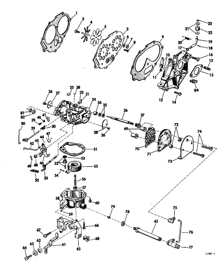 Johnson Carburetor Group Parts for 1968 20hp FD-22A ... 20 hp johnson outboard diagram 