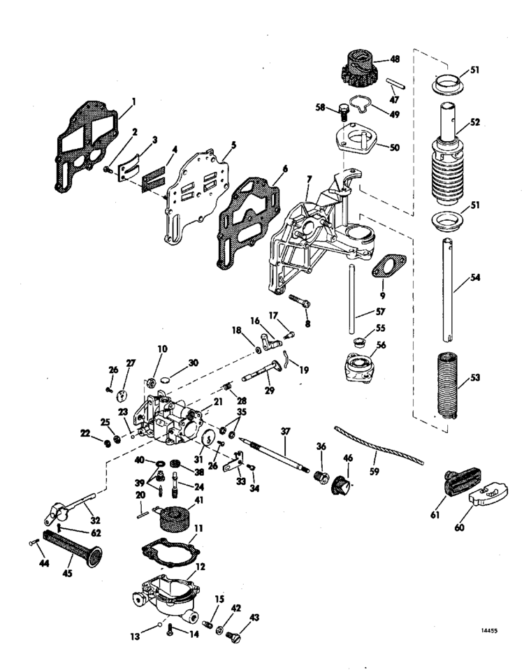 Johnson Carburetor And Starter Group Parts For 1969 6hp