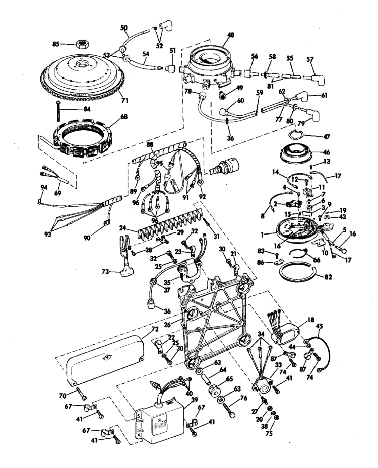 Johnson Ignition System Parts For 1971 100hp 100esl71c