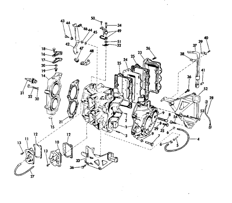 Johnson Cylinder & Crankcase Parts for 1972 20hp 20R72R ... 20 hp johnson outboard diagram 