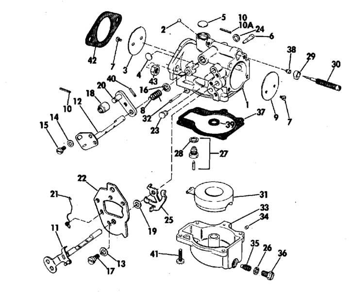 Johnson Carburetor Parts for 1974 50hp 50ESL74M Outboard Motor