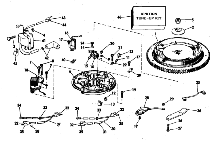 Johnson Magneto Parts For 1976 25hp 25r76e Outboard Motor