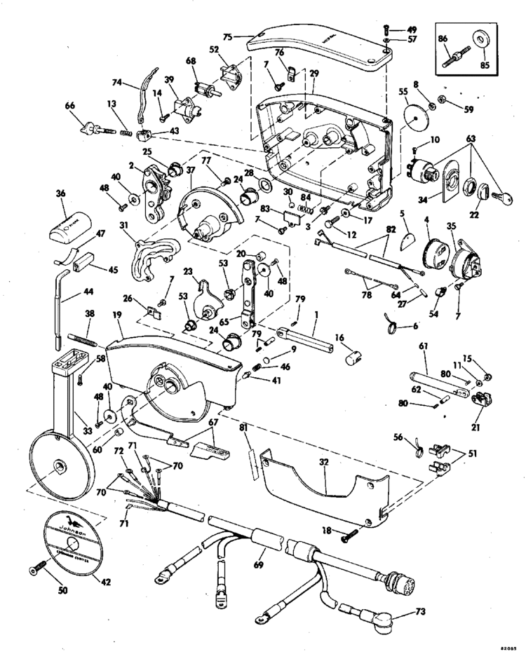 Johnson Remote Control Parts for 1978 55hp 55E78S Outboard Motor
