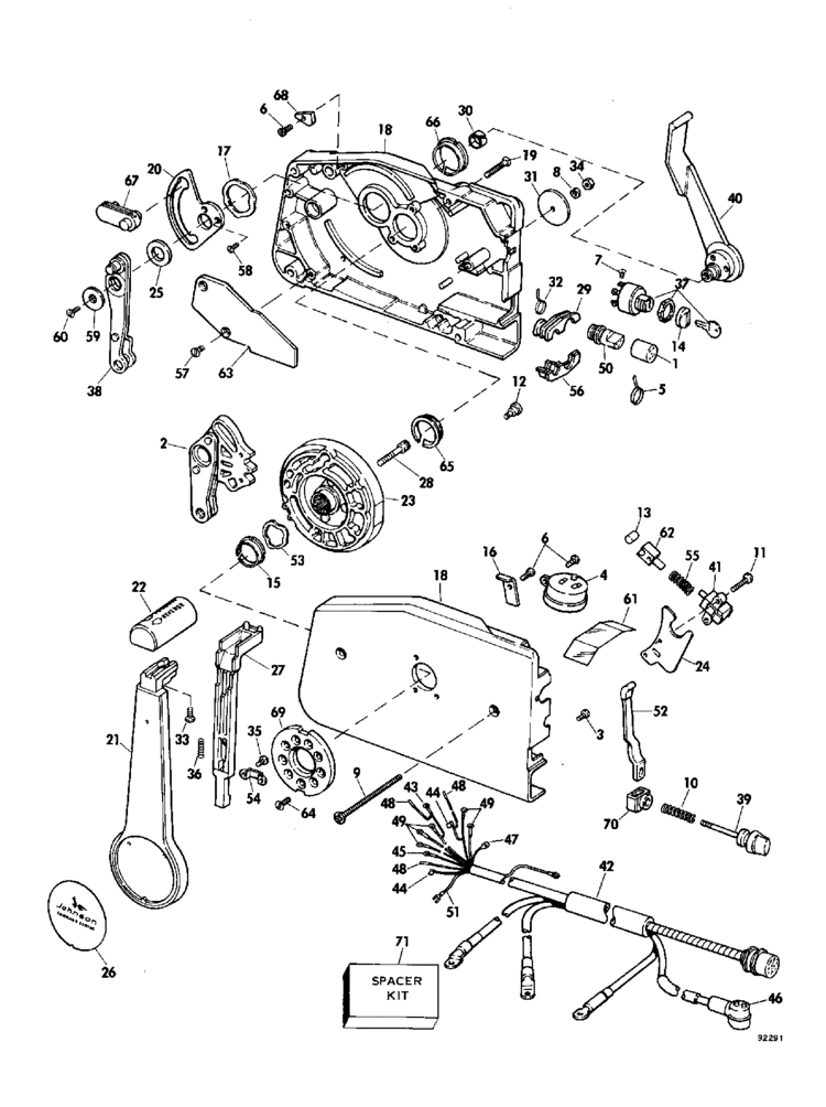 Johnson Remote Control Parts for 1979 70hp 70EL79R Outboard Motor