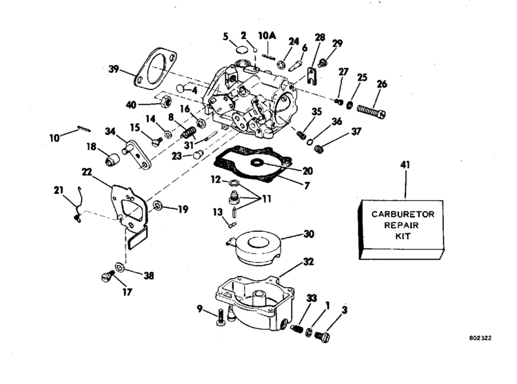 Evinrude Carburetor Parts for 1981 70hp E70ELCIM Outboard Motor