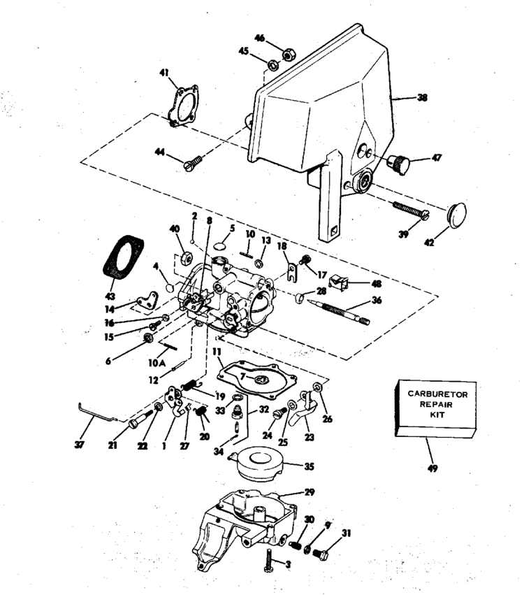 Johnson Carburetor Parts For 1981 25hp J25rwlcim Outboard