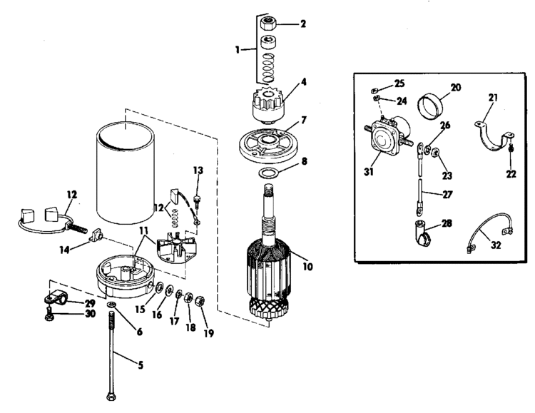 ELECTRIC STARTER AND SOLENOID AMERICAN BOSCH 17916-20-MO30SM - 1979  Outboard 115 115TL79R