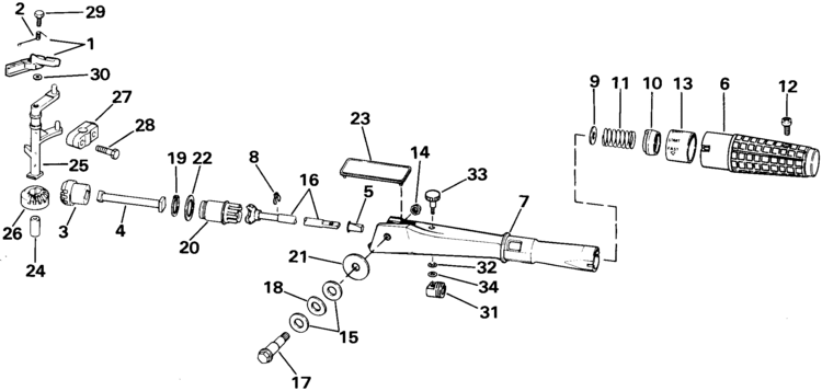 Evinrude Steering Handle & Throttle Control Parts for 1985 9.9hp