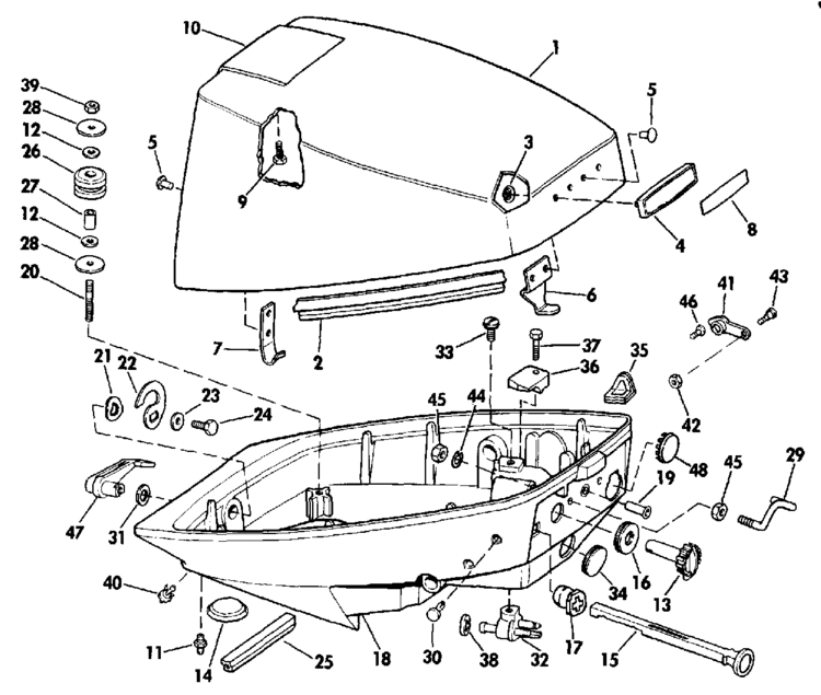johnson engine cover johnson parts for 1986 9 9hp j10rcdb outboardEvinrude Outboard Engine Diagram #4