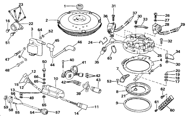 Evinrude Ignition Parts for 1986 15hp E15ECDE Outboard Motor