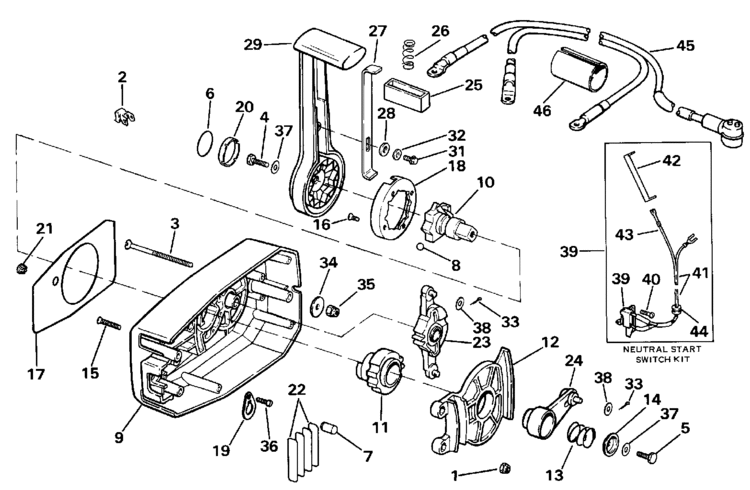 Johnson Remote Control - Surface Mount Parts for 1986 28hp ...