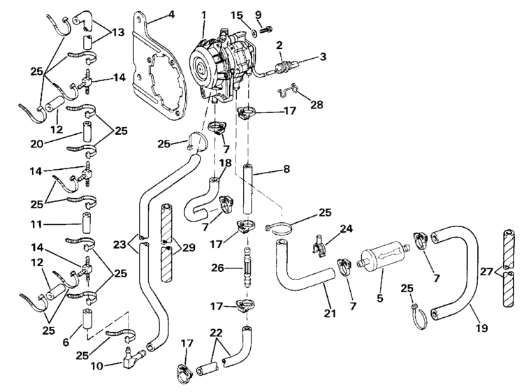Evinrude Vro2 Pump Parts for 1989 70hp E70TLCEM Outboard Motor