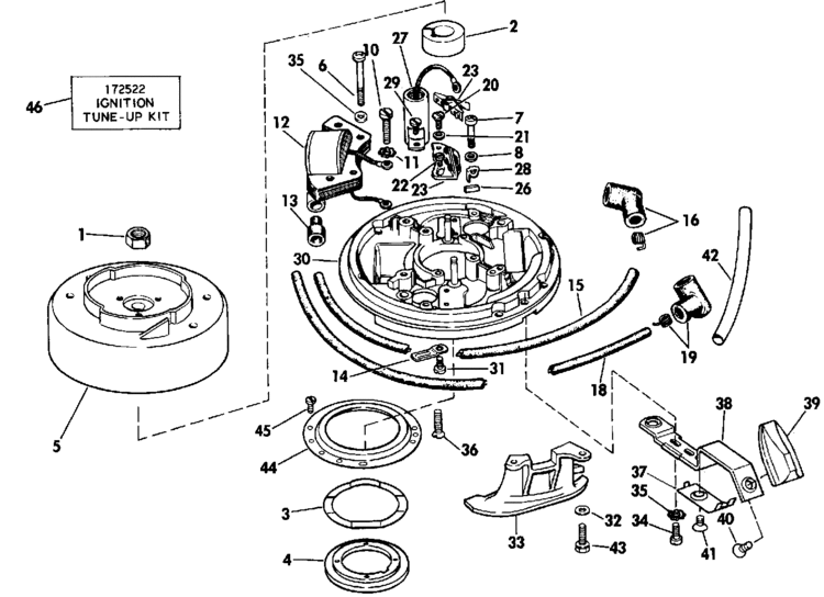 Johnson Ignition Parts for 1990 3hp J3BRESR Outboard Motor