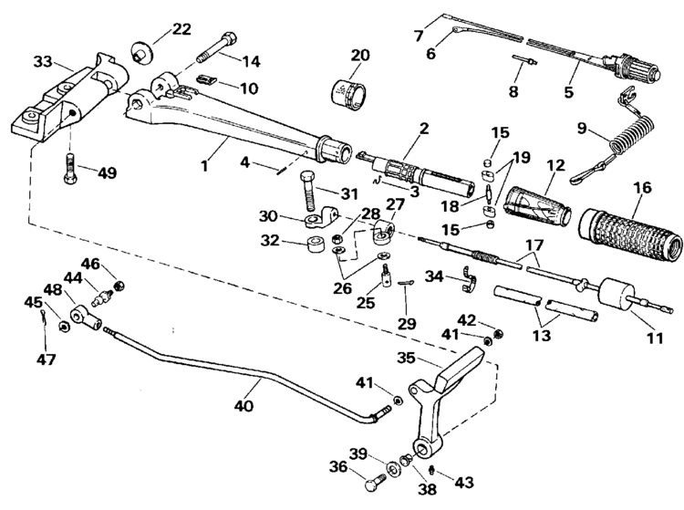 Johnson Steering And Shift Handle Parts For 1990 30hp