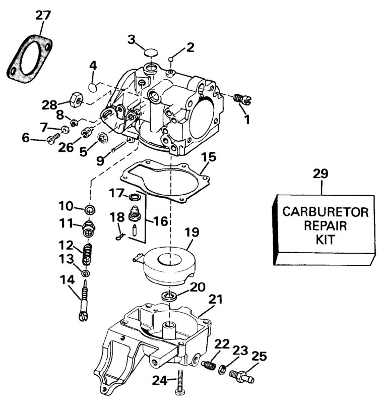 E25EESE TE25ELESE Engine Carburetor Repair Kit for 1990 Evinrude 25HP E25RESB