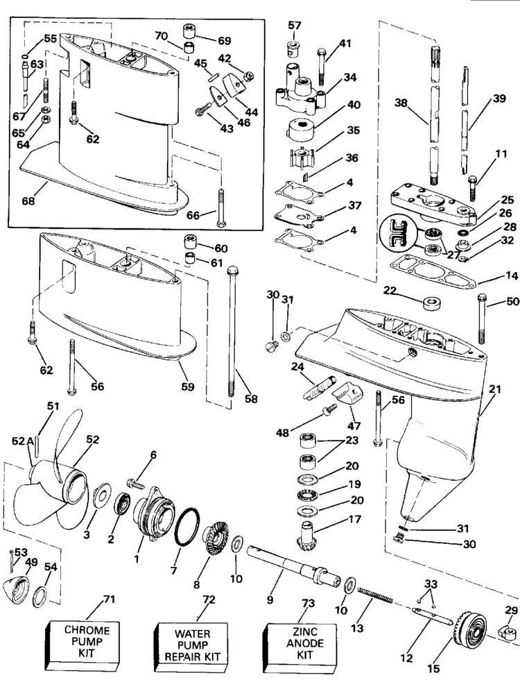 Yamaha lower unit diagram