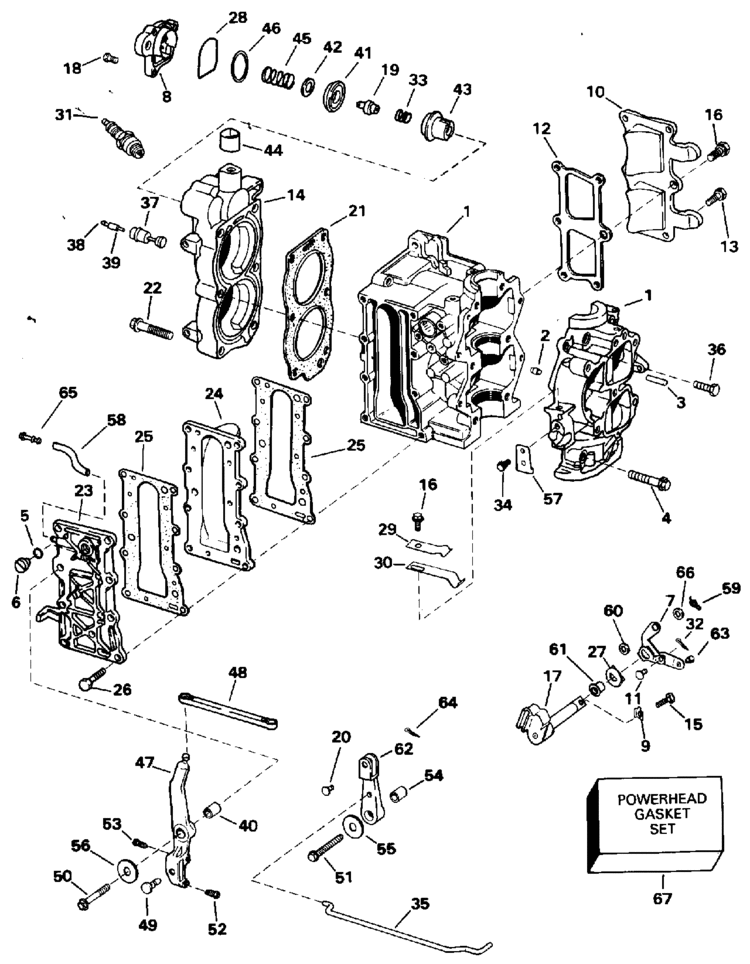 Johnson Cylinder U0026 Crankcase Parts For 1994 15hp J15rere